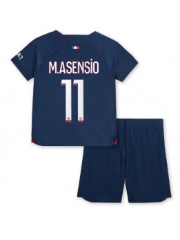 Paris Saint-Germain Marco Asensio #11 Heimtrikotsatz für Kinder 2023-24 Kurzarm (+ Kurze Hosen)